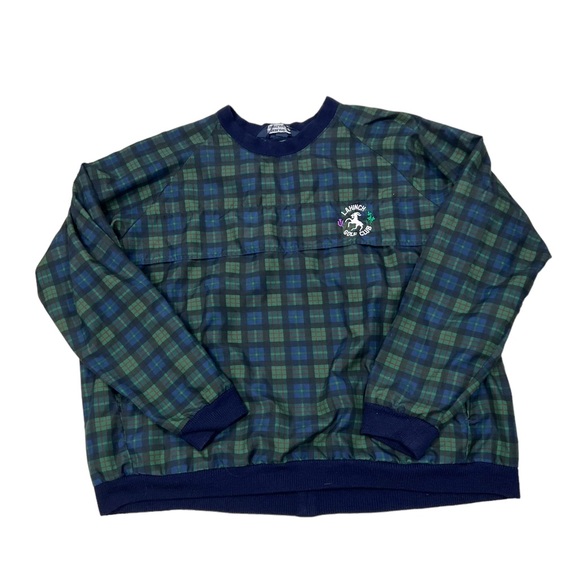 Sunderland Scotland Men Large Plaid Pullover Golf Windbreaker Jacket - Picture 8 of 10